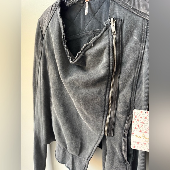Free People Cotton Shrunken Moto Jacket - Picture 6 of 8